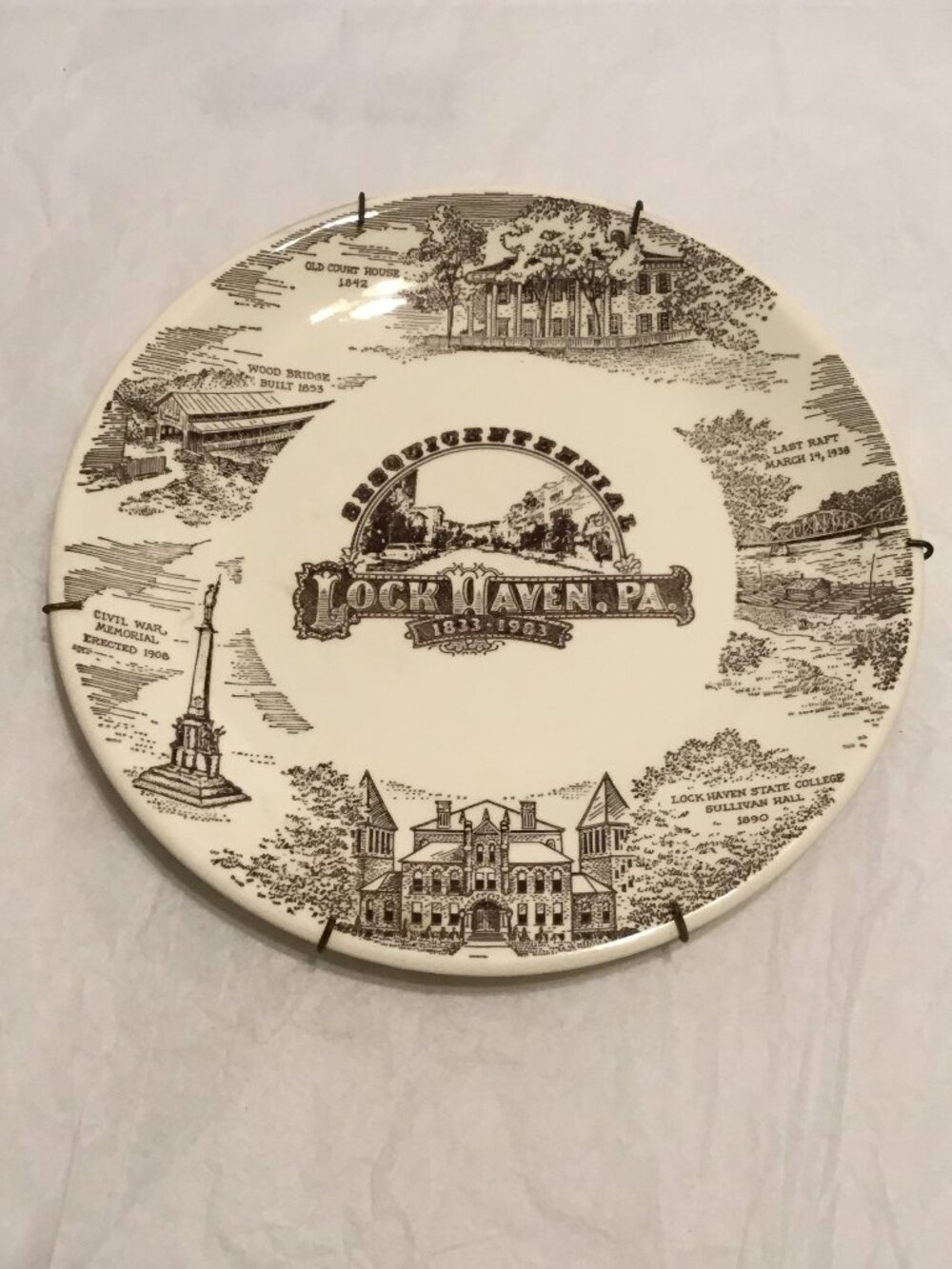 Vintage Lock Haven, PA. 1883-1983 Sesquicentennial souvenir collectors plate